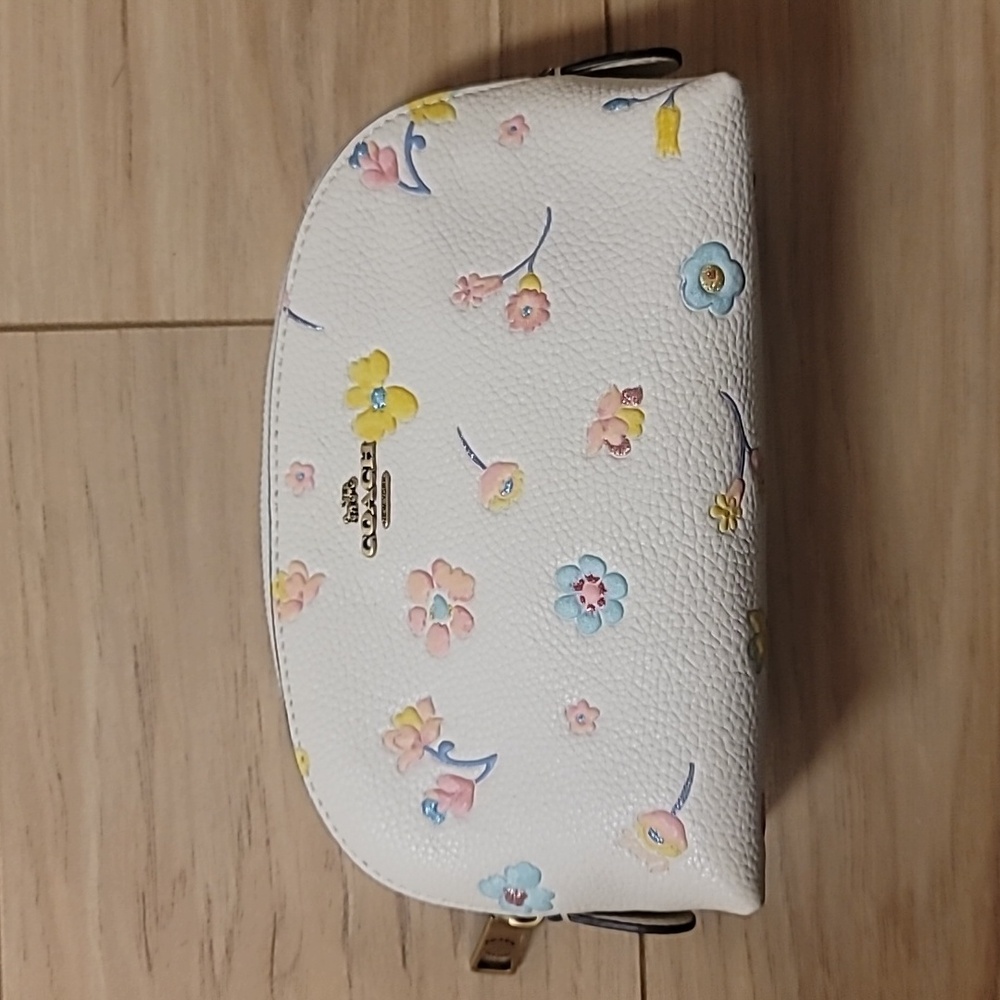 Coach White Floral Cosmetic Bag